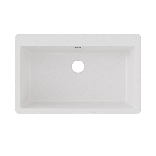 Elkay Quartz Classic ELGR13322WH0 White Single Bowl Top Mount Sink