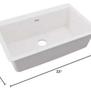 Elkay Quartz Classic ELGR13322WH0 White Single Bowl Top Mount Sink