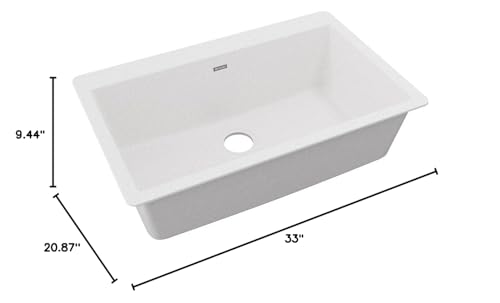 Elkay Quartz Classic ELGR13322WH0 White Single Bowl Top Mount Sink