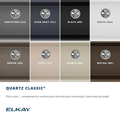 Elkay Quartz Classic ELGR13322WH0 White Single Bowl Top Mount Sink