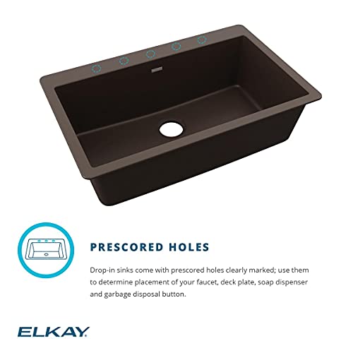 Elkay Quartz Classic ELGR13322WH0 White Single Bowl Top Mount Sink