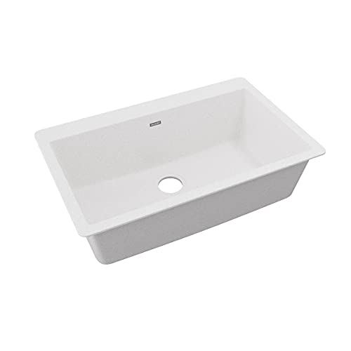 Elkay Quartz Classic ELGR13322WH0 White Single Bowl Top Mount Sink