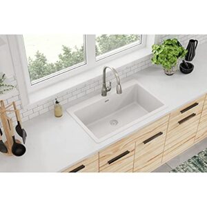 Elkay Quartz Classic ELGR13322WH0 White Single Bowl Top Mount Sink