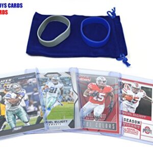 Ezekiel Elliott Football Cards (4) - Dallas Cowboys or Ohio State Buckeyes Trading Card Gift Bundle