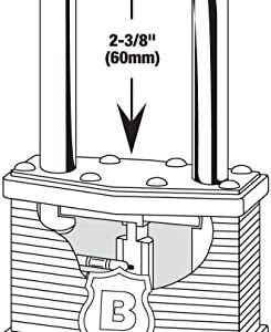 BRINKS - 44mm XT Series Commercial Laminated Steel Padlock with 2 3/8" Shackle, 2-Pack - Weather Resistant and Hardened Boron Steel Shackle