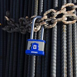 BRINKS - 44mm XT Series Commercial Laminated Steel Padlock with 2 3/8" Shackle, 2-Pack - Weather Resistant and Hardened Boron Steel Shackle