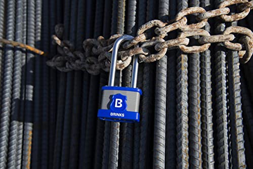 BRINKS - 44mm XT Series Commercial Laminated Steel Padlock with 2 3/8" Shackle, 2-Pack - Weather Resistant and Hardened Boron Steel Shackle