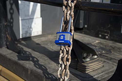 BRINKS - 44mm XT Series Commercial Laminated Steel Padlock with 2 3/8" Shackle, 2-Pack - Weather Resistant and Hardened Boron Steel Shackle