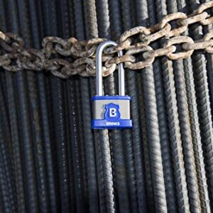 BRINKS - 44mm XT Series Commercial Laminated Steel Padlock with 2 3/8" Shackle, 2-Pack - Weather Resistant and Hardened Boron Steel Shackle