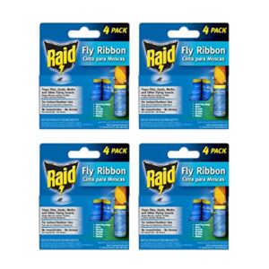 raid® fly ribbon, fly traps for indoors and outdoors, 4 pack