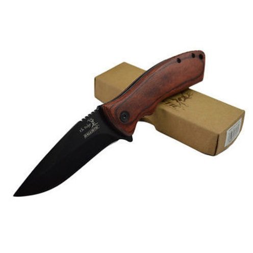 8" ELK RIDGE Wood Hunting SPRING ASSISTED OPEN Gentleman Folding POCKET KNIFE