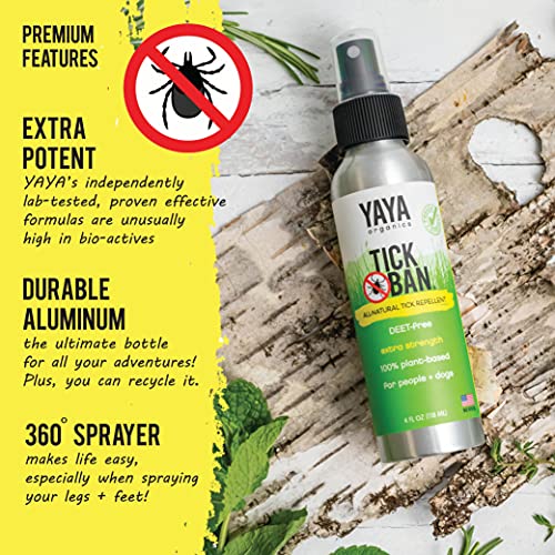 YAYA Organics Tick Ban + Squito Ban Duo Pack | All Natural Tick Repellent and Mosquito Spray Made with Essential Oils, Deet-Free | 2 4oz Spray Bottles