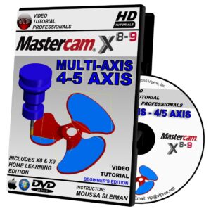 Mastercam X8-X9 2D Mill, 3D Advanced Mill, Lathe & C-Y Axis, Solids, & Multi-axis Beginner Video Tutorial Training Bundle