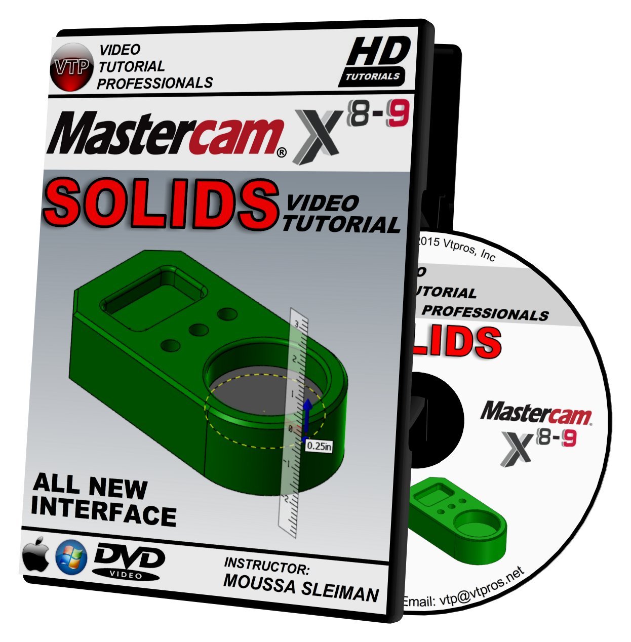 Mastercam X8-X9 2D Mill, 3D Advanced Mill, Lathe & C-Y Axis, Solids, & Multi-axis Beginner Video Tutorial Training Bundle