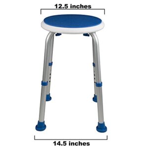 PCP Bath Bench Shower Safety Support Stool, Lightweight Small Space, Foam Padded Round Non-Slip Top