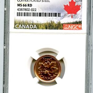 2012 Royal Canadian Mint Canada Copper Plated Steel Last Year Of Issue LANDSCAPE LABEL Cent MS66 NGC