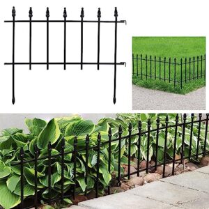 sunnydaze roman 9-foot 5-panel iron wire border fence set - 22 inches w x 18 inches h per piece - black