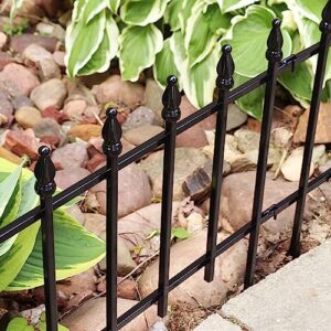 Sunnydaze Roman 9-Foot 5-Panel Iron Wire Border Fence Set - 22 Inches W x 18 Inches H Per Piece - Black