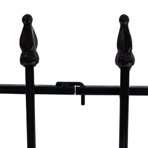 Sunnydaze Roman 9-Foot 5-Panel Iron Wire Border Fence Set - 22 Inches W x 18 Inches H Per Piece - Black