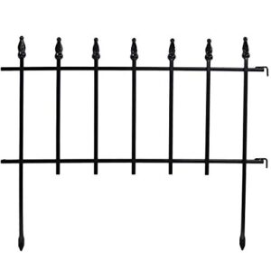 Sunnydaze Roman 9-Foot 5-Panel Iron Wire Border Fence Set - 22 Inches W x 18 Inches H Per Piece - Black