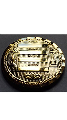 Equinox MR 1.75" Masonic Commemorative Master Mason Brite Golden Electroplated Pocket Coin