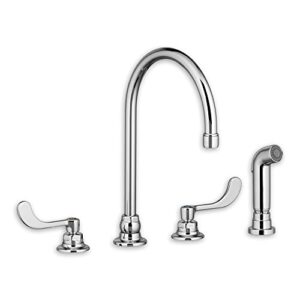 american standard 6403171.002 monterrey 8" widespread gooseneck spout kitchen faucet with side sprayer, polished chrome