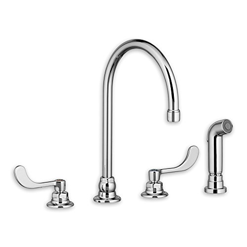 American Standard 6403171.002 Monterrey 8" Widespread Gooseneck Spout Kitchen Faucet with Side Sprayer, Polished Chrome