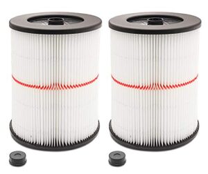 2 pack cartridge filter for craftsman 17816 9-17816 wet/dry air filter replacement part fit 5/6/8/12/16/32 gallon & larger vacuum cleaner