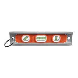 klein tools 9319rett level, 9-inch magnetic aluminum torpedo level with 0/45/90 degree vials and v-groove, tapered nose