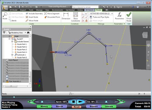 Autodesk Inventor 2013: Tube and Pipe Routed Systems – Video Training Course