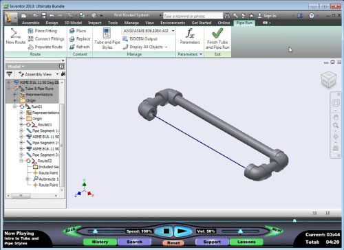 Autodesk Inventor 2013: Tube and Pipe Routed Systems – Video Training Course