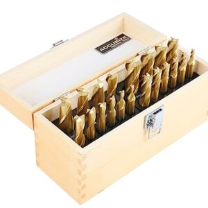 Accusize Industrial Tools 20 Pc Hss Tin Coated End Mill Set, 2 Flute and 4 Flute, Cutting Diameter from 3/16'' up to 3/4'', 1810-0100