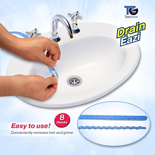 DRAIN EAZI TasiHome Best Hygienic Disposable Hair Catcher and in-Drain Hair Collector for All Showers, Baths, Basins 8 Pack