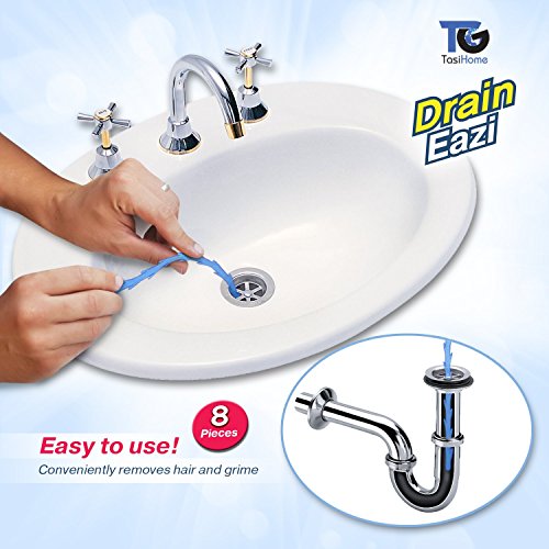 DRAIN EAZI TasiHome Best Hygienic Disposable Hair Catcher and in-Drain Hair Collector for All Showers, Baths, Basins 8 Pack