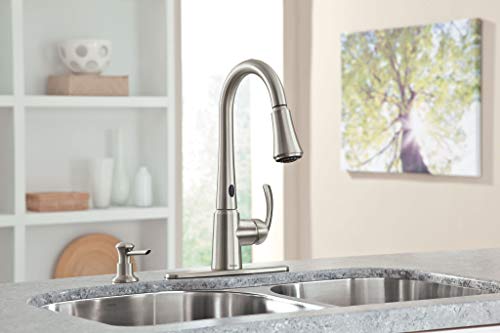 Moen 87359E2SRS Delaney One-Handle High Arc Pulldown Kitchen Faucet, Spot Resist Stainless