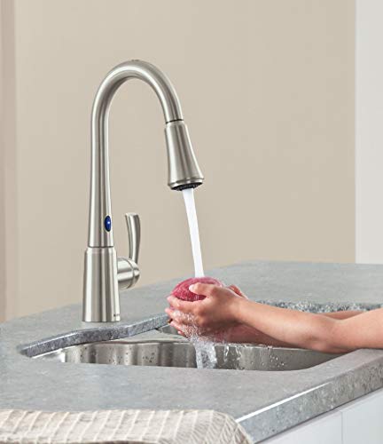 Moen 87359E2SRS Delaney One-Handle High Arc Pulldown Kitchen Faucet, Spot Resist Stainless