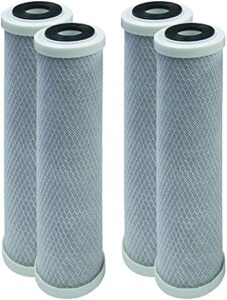 cfs – 4 pack carbon block water filter cartridges compatible with watts wcbcs975rv models – removes bad taste and odor – whole house replacement filter cartridge – 5 micron