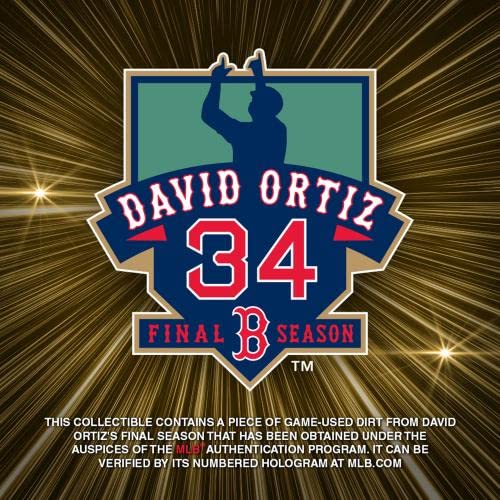 David Ortiz Boston Red Sox Crystal Baseball Filled with 2016 Final Season Game Used Dirt - Other Game Used MLB Items