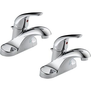 delta foundations 4 in. centerset single-handle pro-pak bathroom faucet in chrome (2-pack)