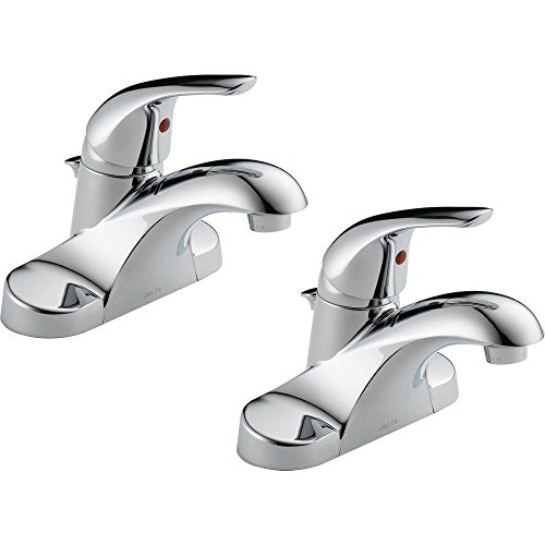 Delta Foundations 4 in. Centerset Single-Handle Pro-Pak Bathroom Faucet in Chrome (2-Pack)