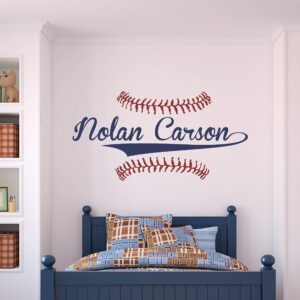 custom name baseball wall decal - boys personalized name baseball wall sticker - custom name sign - custom name stencil monogram - boys room wall decor …