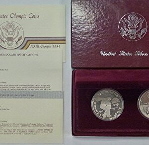 1983 S Olympics 2 Coins Silver 83-84 Proof OGP