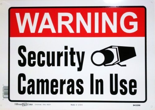 Hillman 843296 Security Cameras in Use Sign, 10 in. x 14 in. (2 Pack)2