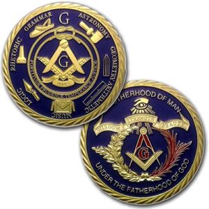 AtSKnSK 1 OZ Masonic Coins Gold Plated Freemason Challenge Coin