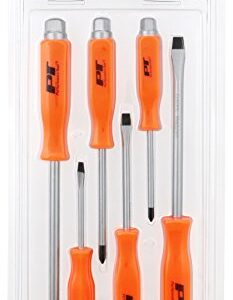 Performance Tool W1729 Professional Go-Through Screwdriver Set with Heat Resistant Handles and Magnetic Tips, Includes Phillips and Slotted Sizes