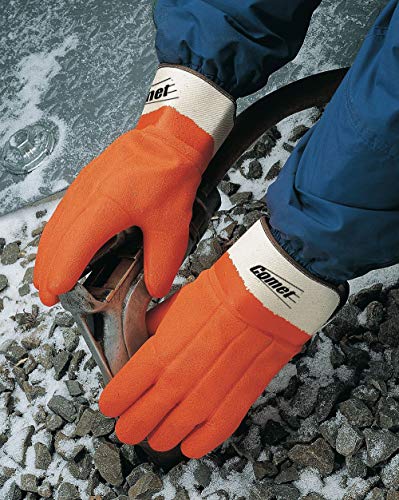 Galeton Comet Insulated PVC Coated Gloves Safety Cuff Orange 12 Pack