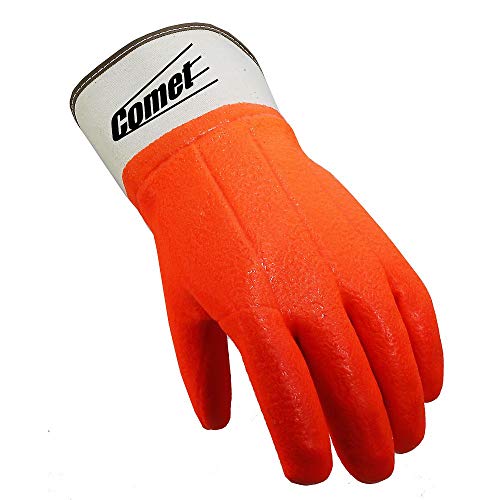 Galeton Comet Insulated PVC Coated Gloves Safety Cuff Orange 12 Pack