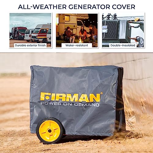 FIRMAN 1002 Portable Generator and Inverter Cover, Double-Insulted Generator Cover, Fits 2700-5000 Watt Generators and Inverters up to 25.4" X 18.3" X 19.5", Cover Measures‎ 11.4" x 6.9" x 3.9", Medium