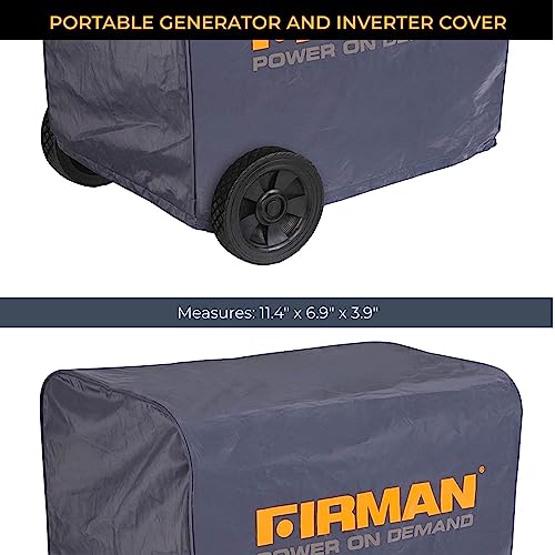 FIRMAN 1002 Portable Generator and Inverter Cover, Double-Insulted Generator Cover, Fits 2700-5000 Watt Generators and Inverters up to 25.4" X 18.3" X 19.5", Cover Measures‎ 11.4" x 6.9" x 3.9", Medium