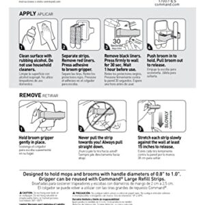Command Broom and Mop Grippers, 2-Grippers, 4-Strips, Organize Damage-Free